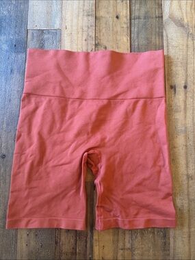 ALO Yoga Coral-Red High Waist Bike Shorts